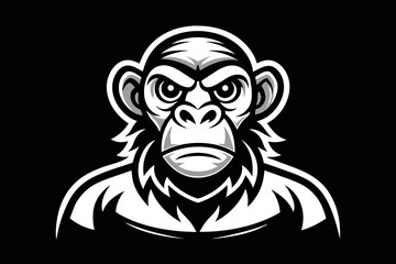 t shirt design for monky, bold line art, illustration, sticker