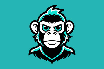 t shirt design for monky, bold line art, illustration, sticker