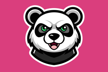 t shirt design for panda, bold line art, illustration, sticker