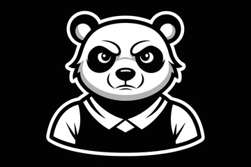 t shirt design for panda, bold line art, illustration, sticker