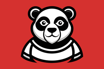 t shirt design for panda, bold line art, illustration, sticker