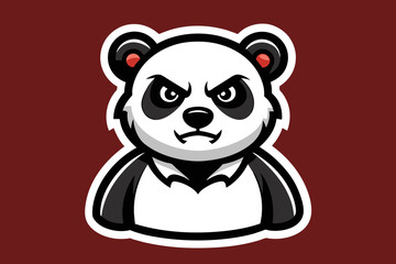 t shirt design for panda, bold line art, illustration, sticker