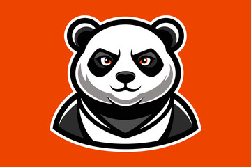 t shirt design for panda, bold line art, illustration, sticker