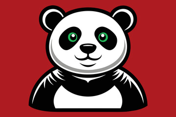 t shirt design for panda, bold line art, illustration, sticker