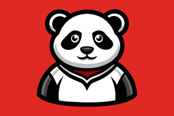 t shirt design for panda, bold line art, illustration, sticker