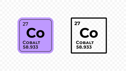 Cobalt, chemical element of the periodic table vector design - obrazy, fototapety, plakaty
