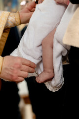 Baptism of a small child in the Orthodox Church	