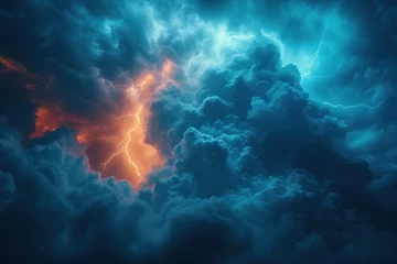 Foto auf Alu-Dibond Large cloud with lightning bolt © yuliachupina