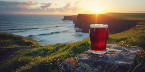 Beer Glass on Cliff Edge