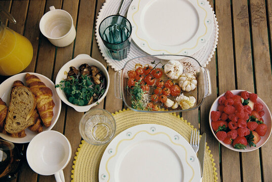 Breakfast food on the table