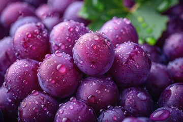 Cluster of grapes with water droplets