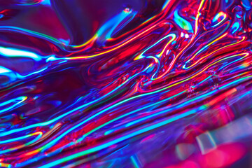 Colorful holographic background of cracked CD disc