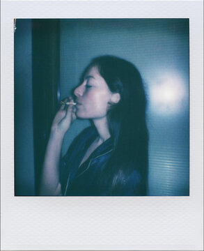 Smoking a Joint (Polaroid)