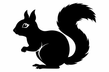 Squirrel silhouette black vector artwork illustration