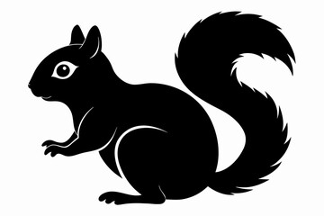Squirrel silhouette black vector artwork illustration