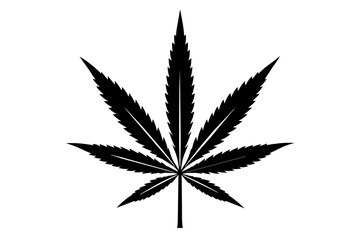 cannabis leaf silhouette vector illustration