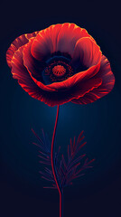 Red poppy flower - vibrant color
