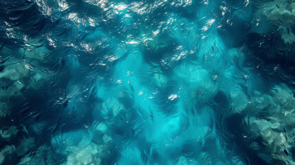 Fototapeta premium Calm clear blue sea water background. Blue azure sea water texture.