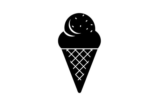 black ice cream cone dessert clip art preview