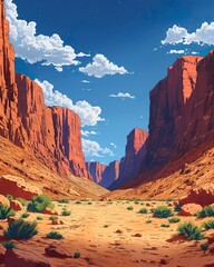 Red rock canyon panorama, desert beauty, geological formations, natural monument,  background, wallpaper