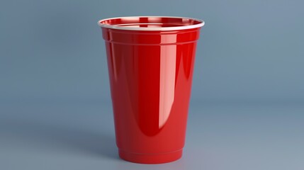 A single red party cup, isolated from any context.