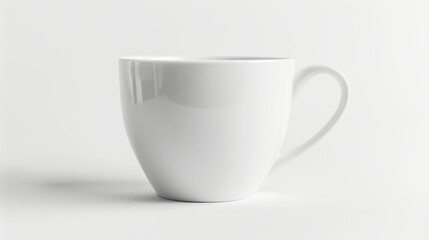 Obraz premium A white cup displayed on a white background.