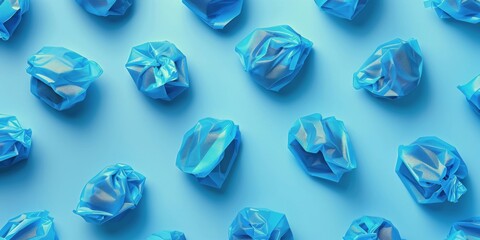 Blue Tissue Paper on White Surface