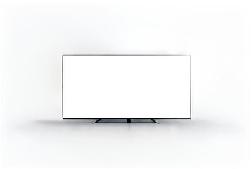 Empty big large flat TV screen mock-up with text space in living room interior wall, front view. Presentation board, screen display for creative design. Advertising mockup concept. Copy ad text space