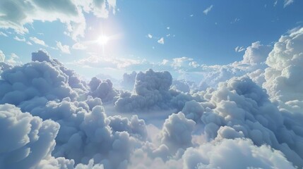 Animated 3D Cloudscape with dynamic weather changes. - obrazy, fototapety, plakaty