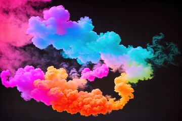 Fototapeta premium A colorful, abstract representation of smoke.
