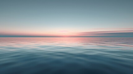 Obraz premium Calm sea at twilight, minimalistic pastel interpretation.