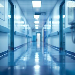 Blur image background of corridor in Hospital