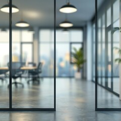 Blur office room interior of background product