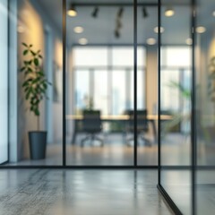 Blur office room interior of background product