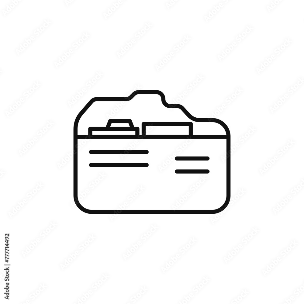 Poster file folder vector icon. cloud file storage outline logo. open vector document. a simple directory i