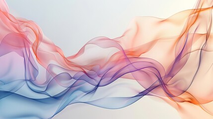 visualization of dynamic, abstract ribbons in soft pastel hues, winding through a blank space.