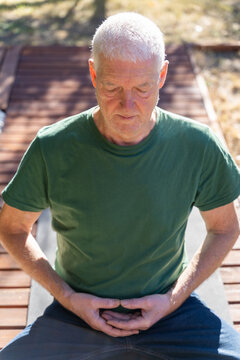 Senior man meditation