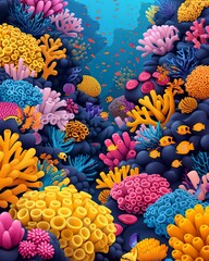 Underwater coral reef, marine biodiversity, ocean conservation, aquatic ecosystem,  wallpaper, nature background 