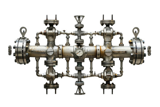 Gas Manifold Equipment isolated on transparent background