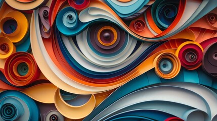 quilling paper art that incorporates optical illusions, using geometric shapes and patterns to trick the eye and engage the viewer in a visual puzzle.