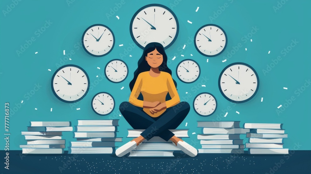 Aufkleber person using the 2-minute rule to quickly tackle small tasks and clear their to-do list.