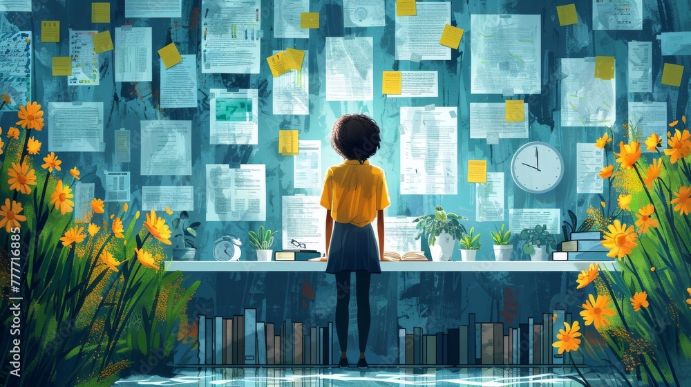Aufkleber person using the 2-minute rule to quickly tackle small tasks and clear their to-do list.
