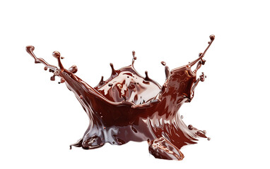 A chocolate splash on transparent background, png	