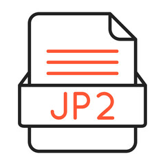 Jp2 File Format Vector Icon Design