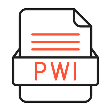 PWI File Format Vector Icon Design