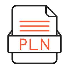 PLN File Format Vector Icon Design