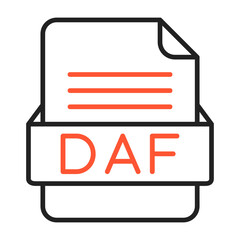 DAF File Format Vector Icon Design
