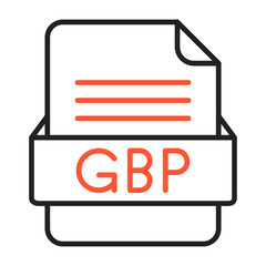 GBP File Format Vector Icon Design