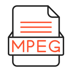 MPEG File Format Vector Icon Design