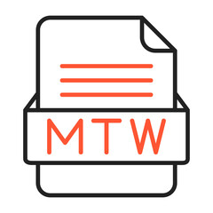 MTW File Format Vector Icon Design